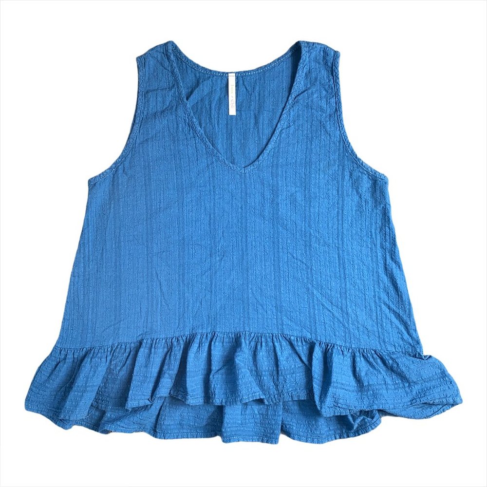Lime N Chili Blue V Neck Sleeveless Tunic Tank Size Small